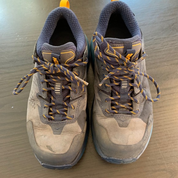 HOKA One One W Kaha Low GTX Hiking Shoes 7.5B Gore-Tex‎ Vibram Trail Gray Blue - Picture 1 of 12